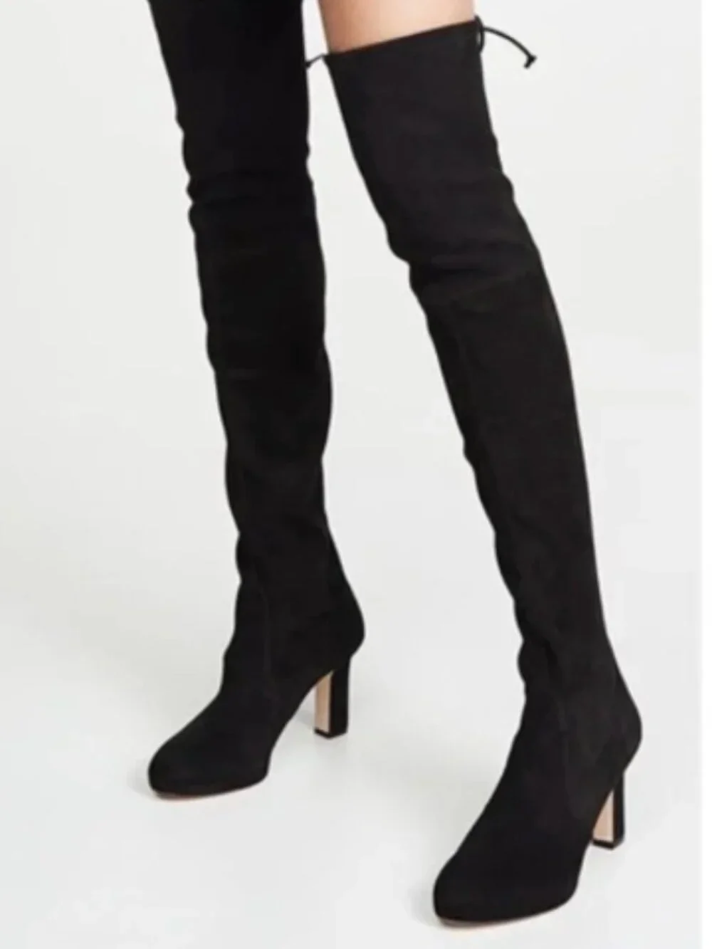 Stuart Weitzman Women's Over-The-Knee Suede Boot Black Size 6.5 with Box